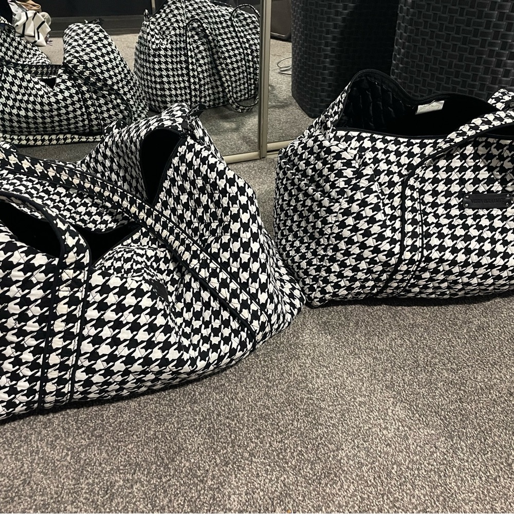 Vera Bradley Black and White Houndstooth Duffle Bag Set